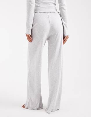 Miss Selfridge Pointelle Wide Leg Pants In Metallic