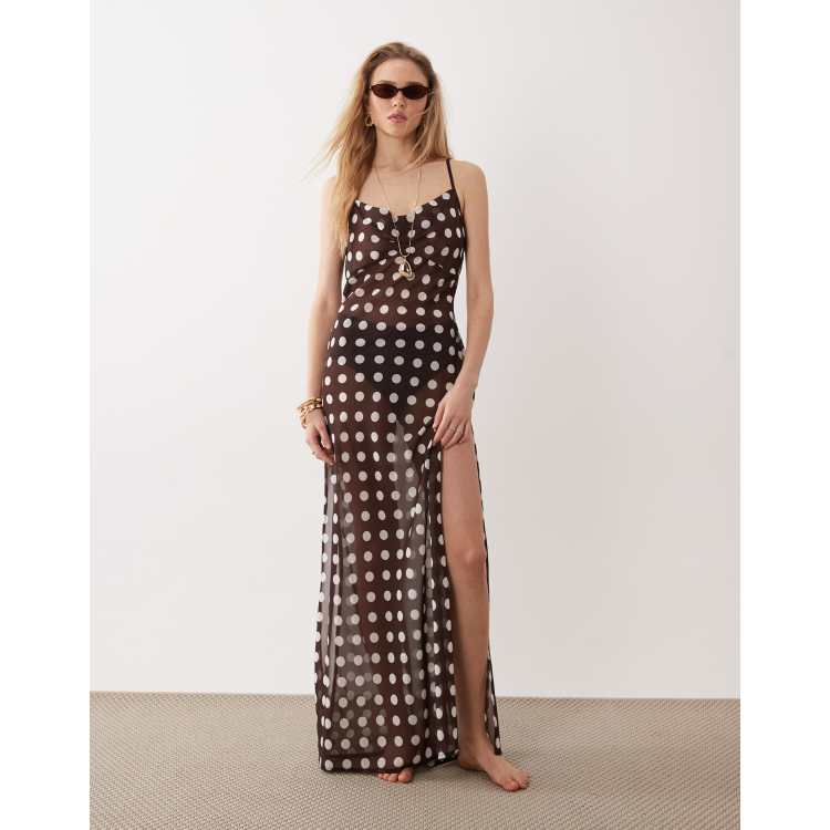 casual brides dress Romantic Polka Dot Chiffon Maxi Dress – LAI MENG FIVE CATS main image 0