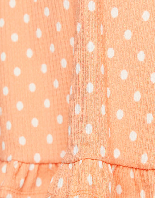 Peach polka dot dress sale