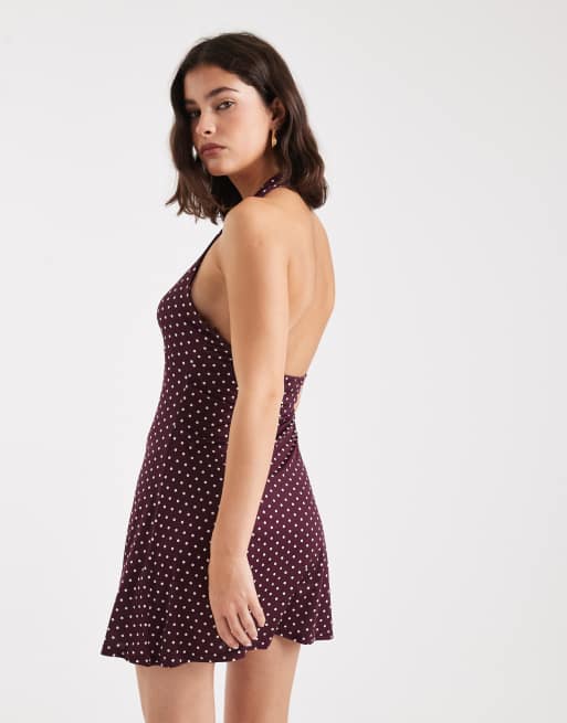Miss Selfridge polka dot twist front mini dress