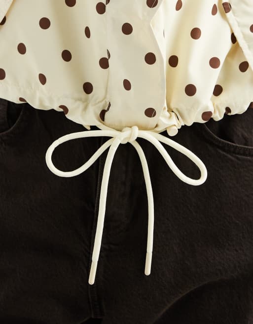 Miss Selfridge - Polkaprikket vindjakke med muslingekant, 3 af 4