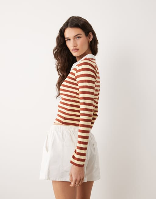 Miss Selfridge - Polo côtelé rayé à manches longues, 4 de 4