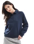 [Miss Selfridge] Miss Selfridge polo sweatshirt in navy L NAVY