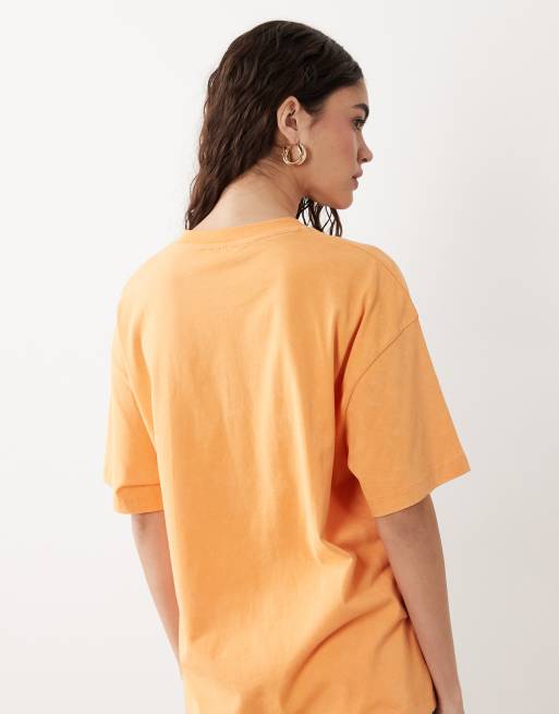 Miss Selfridge – Pomarańczowy T-shirt oversize z nadrukiem wyspy, 4 z 4