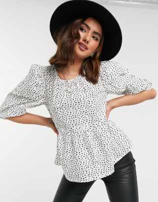 miss selfridge polka dot top