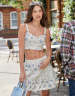 Miss Selfridge poplin tiered mini skirt in floral mixed print