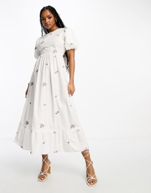 Ivory embroidered 2024 maxi dress