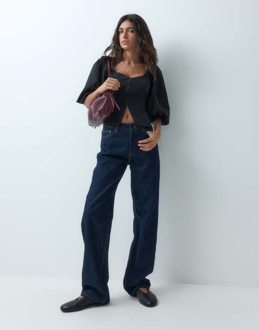 Miss Selfridge poplin hook and eye corset top, 2 of 5