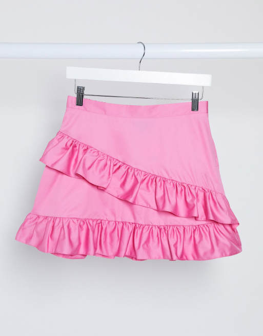 Ruffle mini 2025 skirt pink