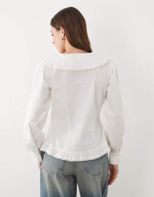 Miss Selfridge poplin shirt with collar, 2 of 4