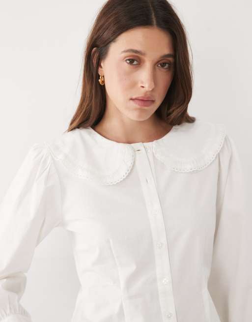 Miss Selfridge poplin shirt with collar, 3 of 4