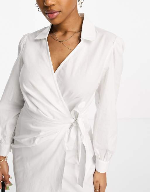 Poplin hot sale wrap dress