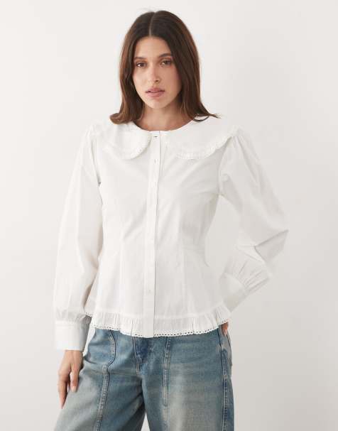 Miss Selfridge poplinskjorta med krage - view 1