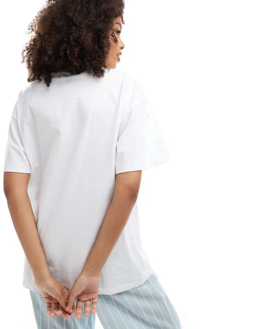 Miss Selfridge postcards oversized tee in white, 4 of 4