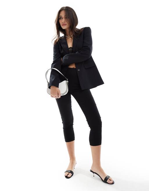 Miss Selfridge – Power – Svart kavaj med axelvaddar, 3 av 4