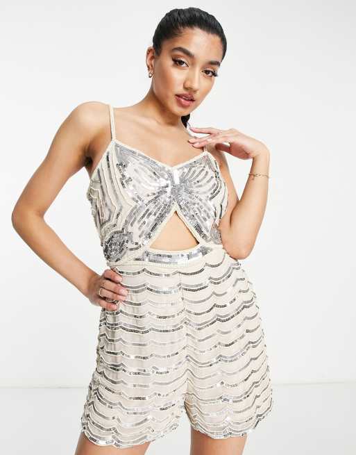 Miss selfridge sequin playsuit on sale