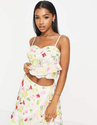 Miss selfridge yellow sales top