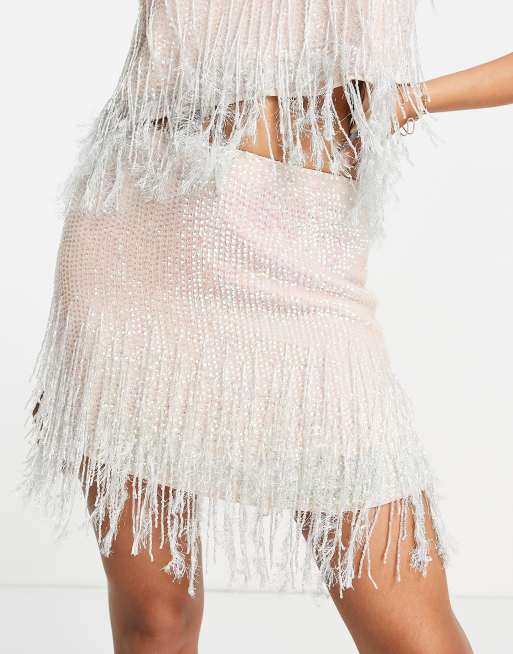 Feather 2025 fringe skirt