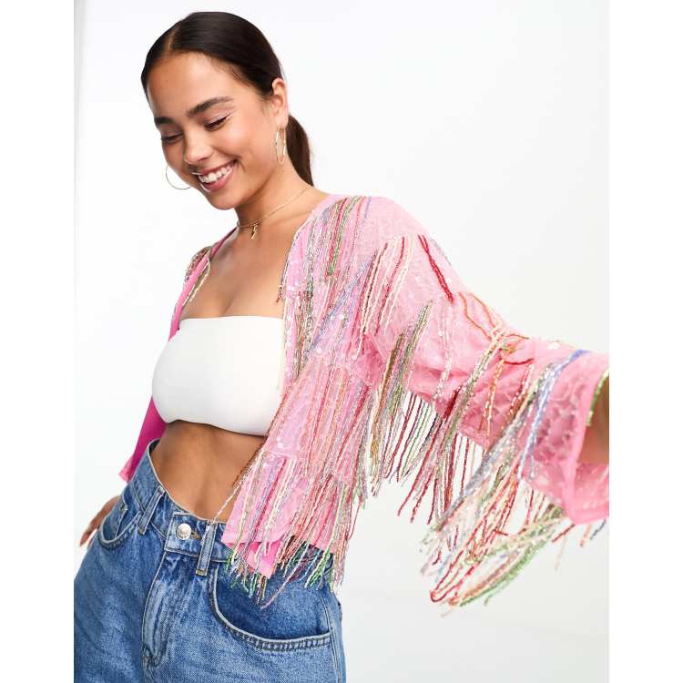 Rainbow sale tassel jacket