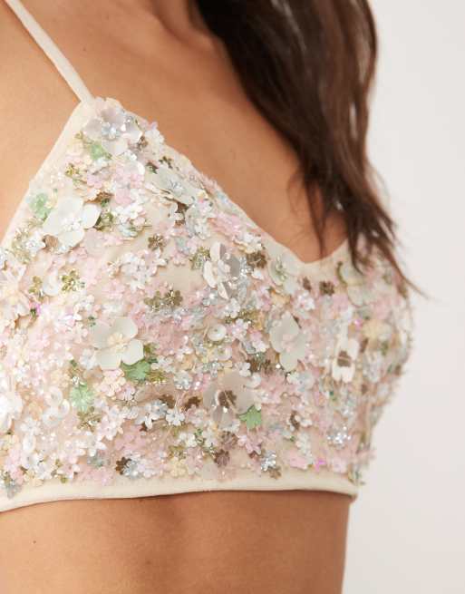 Miss Selfridge premium floral embellished bralette , 3 of 4