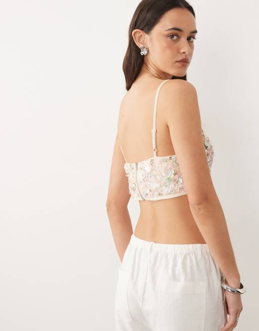 Miss Selfridge premium floral embellished bralette , 4 of 4