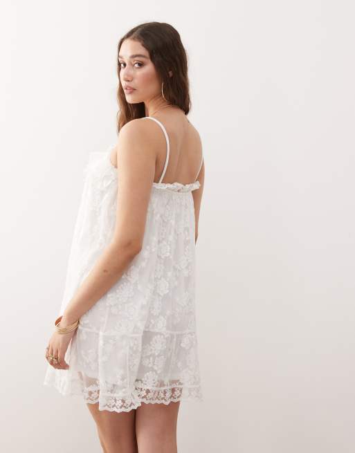 Miss Selfridge premium lace detail dress in white | ASOS