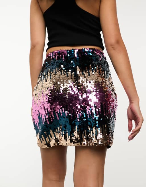 Jupe sequins multicolore online