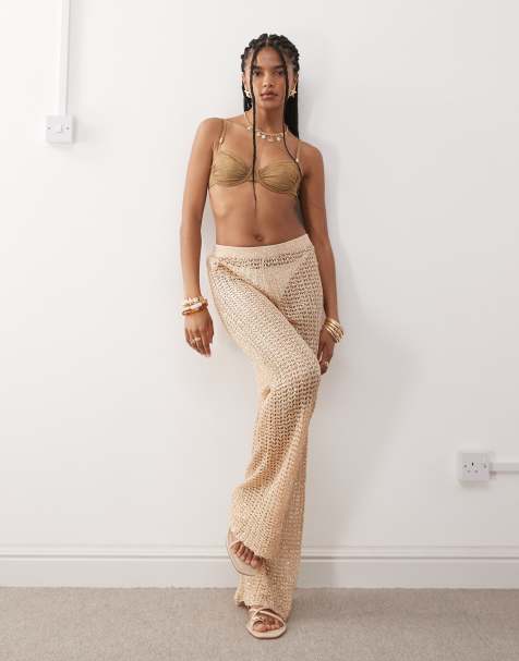 Miss Selfridge premium sequin beach pants - view 1