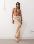 [Miss Selfridge] Miss Selfridge premium sequin beach pants-Neutral XS GOLD