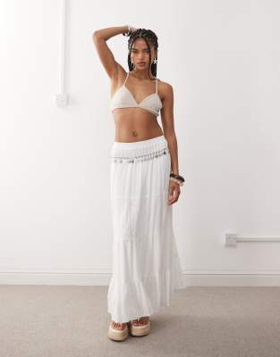 Miss Selfridge Premium Triangle Bralette With Crystal Embellishment-white