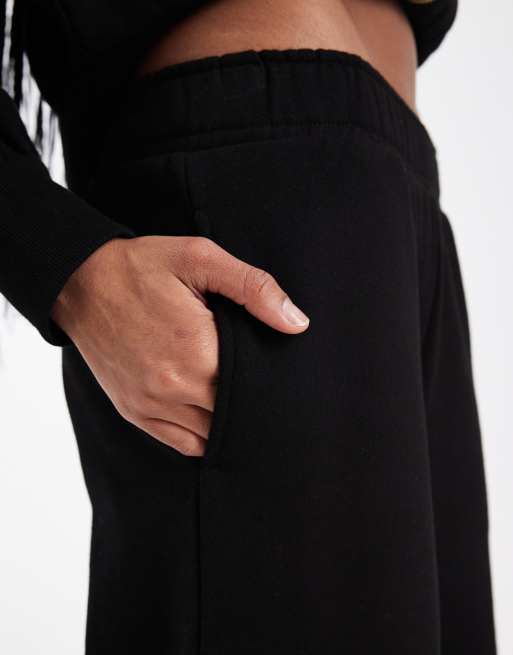 Miss Selfridge premium wide leg joggers co-ord in black, 2 of 5