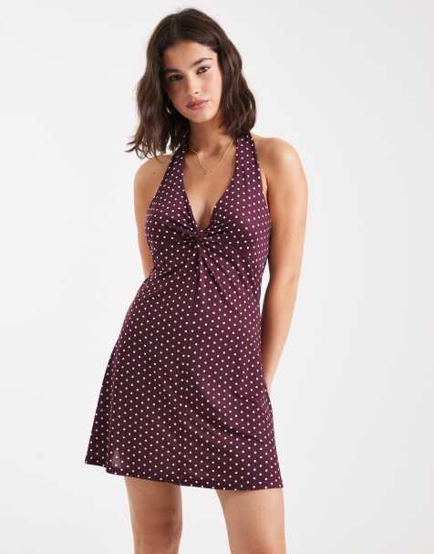 Miss Selfridge – Prickig miniklänning med snurrad knut framtill - view 1