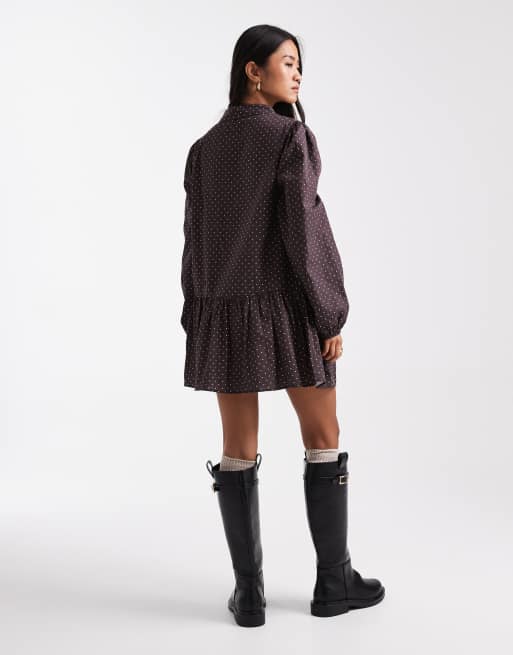 Miss Selfridge – Prickig skjortklänning i minilängd med låg midja, 3 av 4