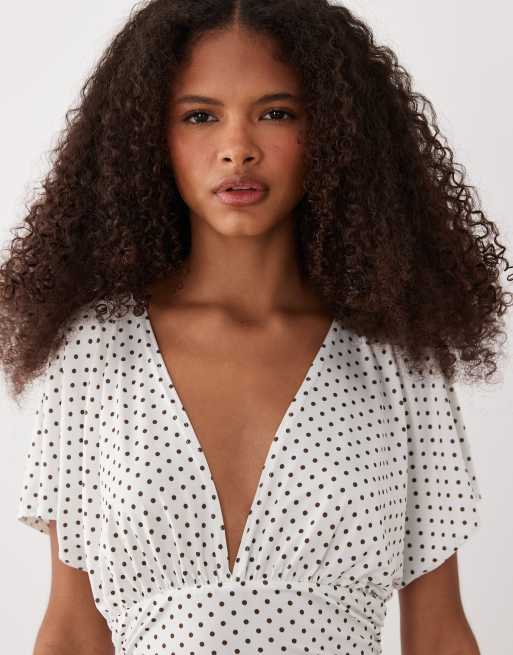 Miss Selfridge – Prickig topp med v-ringning och indragen midja, 3 av 4