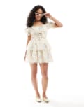 [Miss Selfridge] Miss Selfridge printed corset mini dress in ditsy-Yellow 14 Yellow ditsy