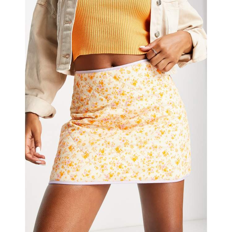 Gold quilted outlet skirt