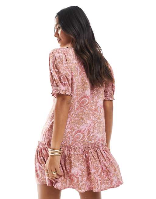 Miss Selfridge printed spun smock dress in paisley, 4 of 4