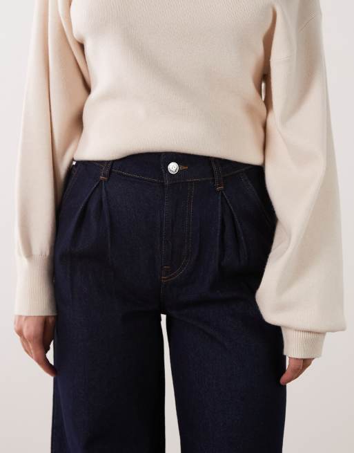 Miss Selfridge puddle-jeans med læg foran i rå vask, 5 af 5