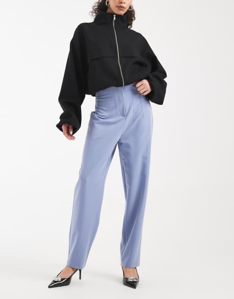 Miss Selfridge – Pudrowoniebieskie spodnie cygaretki basic - view 1