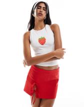 Reclaimed Vintage slash neck tank top in watercolor tropical floral print