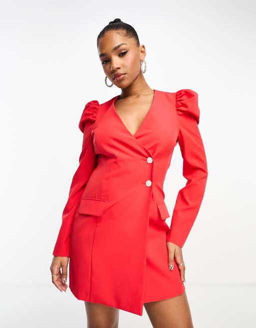 Asos red cheap blazer dress