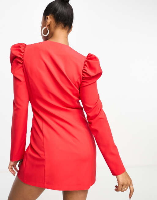 Asos red cheap blazer dress