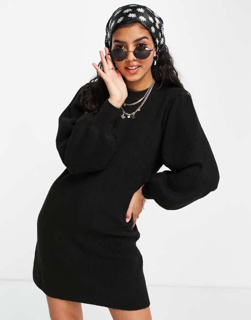 puff sleeve jumper dress