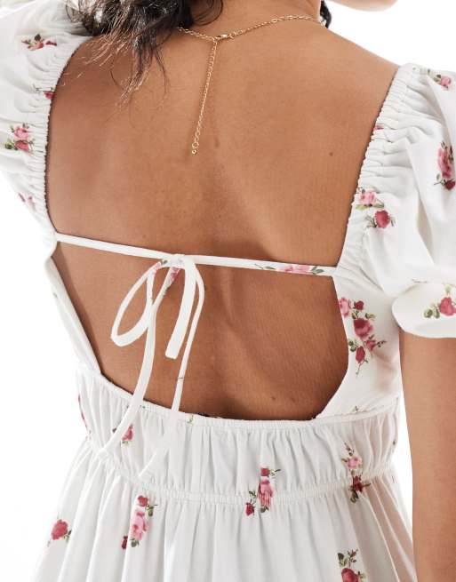 Miss Selfridge puff sleeve maxi dress in floral print