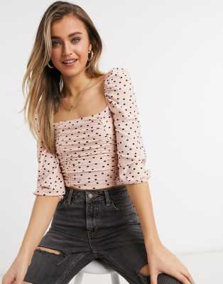 miss selfridge polka dot top