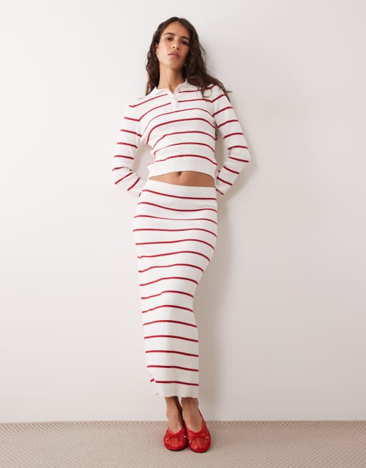 Miss Selfridge pull à col polo à rayures en ensemble coordonné, 2 de 4