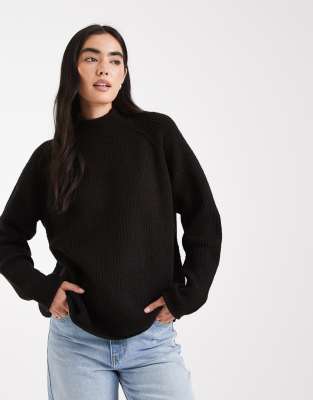 Pull oversize à col montant - Noir S