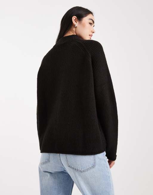 Miss Selfridge - Pull oversize à col montant - Noir, 4 de 4