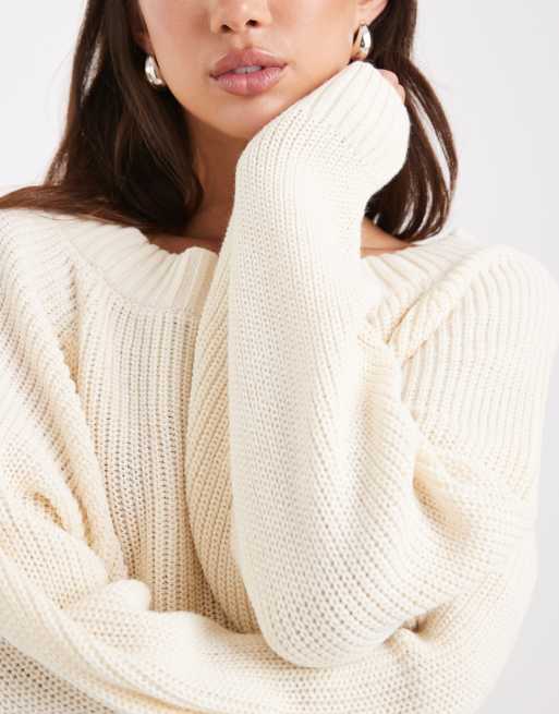 Miss Selfridge - Pull oversize ample en maille - Babeurre, 4 de 4