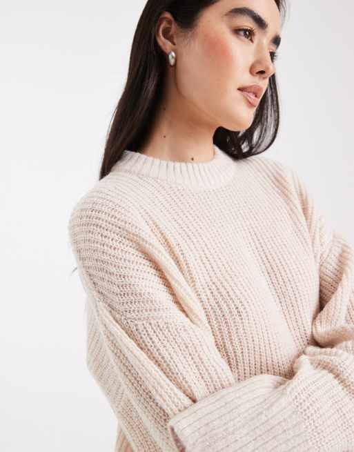 Miss Selfridge - Pull souple en maille - Grège, 2 de 4